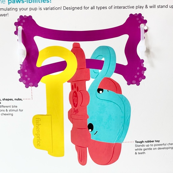 🐶New with tags FISHER PRICE PETS KEYS ON KEYRING  TEETHING TOY FOR PUPPIES. - Picture 5 of 5